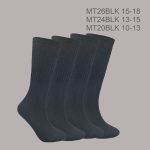 Unisex All Age Tube Socks, 100% Pure Cotton, Solid Black Color, Color Stripe, 3 Pieces Pack, (1 Dozen, 12 Pieces)