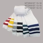 Unisex All Age Tube Socks, 100% Pure Cotton, Solid White Color, Color Stripe, 3 Pieces Pack, (1 Dozen, 12 Pieces) - Image 2
