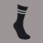Men’s Cotton Crew Socks, Black with Multiple Colors, ASST Color (Minimum 1 Dozen, 12 Pairs) - Image 3