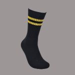 Men’s Cotton Crew Socks, Black with Multiple Colors, ASST Color (Minimum 1 Dozen, 12 Pairs) - Image 2