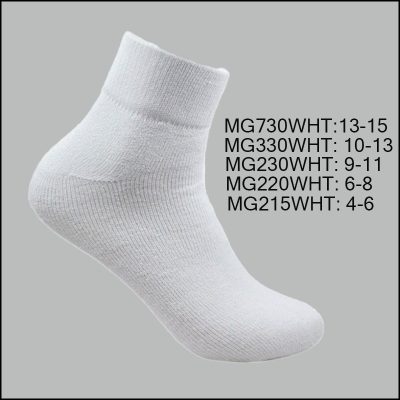 Men’s Cotton Ankle Sports Socks, Solid White, (1 Dozen, 12 Pairs)