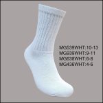 All Age Cotton Crew Sports Socks, Solid White, (1 Dozen, 12 Pairs)