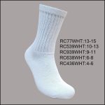 All Age Cotton Crew Sports Socks, Solid White, (1 Dozen, 12 Pairs)