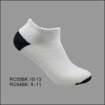 Cotton Low Cut Sports Socks, White with Black H/T, (1 Dozen, 12 Pairs)