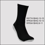 Men’s Cotton Crew Sports Socks, Black with Grey Bottom, (1 Dozen, 12 Pairs)