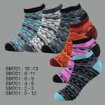 Low Cut Spandex Socks, Designed Zigzag Pattern , ASST, SM701 (1 Dozen, 12 Pairs)