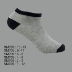 Low Cut Spandex Socks, Gray with Multi Color Toe & Heel , ASST, SM705 (1 Dozen, 12 Pairs) - Image 2