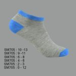 Low Cut Spandex Socks, Gray with Multi Color Toe & Heel , ASST, SM705 (1 Dozen, 12 Pairs) - Image 3
