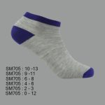 Low Cut Spandex Socks, Gray with Multi Color Toe & Heel , ASST, SM705 (1 Dozen, 12 Pairs) - Image 4