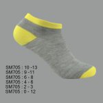 Low Cut Spandex Socks, Gray with Multi Color Toe & Heel , ASST, SM705 (1 Dozen, 12 Pairs) - Image 6