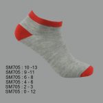 Low Cut Spandex Socks, Gray with Multi Color Toe & Heel , ASST, SM705 (1 Dozen, 12 Pairs) - Image 7