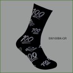 Men's Theme Crew Socks, Black with Multi Color 100 #1 Pattern, (1 Dozen, 12 Pairs) - Image 7