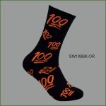 Men's Theme Crew Socks, Black with Multi Color 100 #1 Pattern, (1 Dozen, 12 Pairs) - Image 6