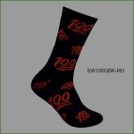 Men's Theme Crew Socks, Black with Multi Color 100 #1 Pattern, (1 Dozen, 12 Pairs) - Image 5