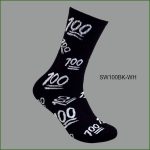Men's Theme Crew Socks, Black with Multi Color 100 #1 Pattern, (1 Dozen, 12 Pairs) - Image 3