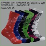 Men's Theme Crew Socks, Black with Multi Color Bandana #2 Pattern, (1 Dozen, 12 Pairs)