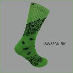 Men's Theme Crew Socks, Black with Multi Color Bandana #2 Pattern, (1 Dozen, 12 Pairs) - Image 2