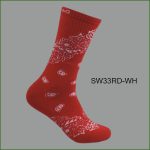 Men's Theme Crew Socks, Black with Multi Color Bandana #2 Pattern, (1 Dozen, 12 Pairs) - Image 6