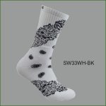 Men's Theme Crew Socks, Black with Multi Color Bandana #2 Pattern, (1 Dozen, 12 Pairs) - Image 7