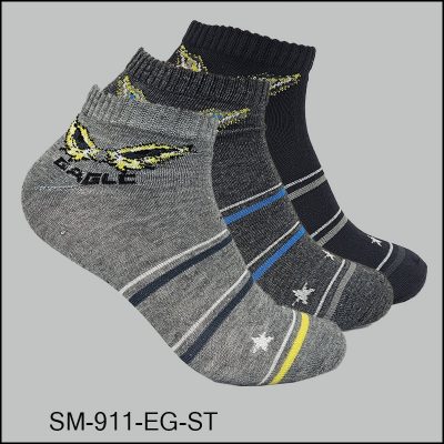 Men's Socks Spandex, Low Cut , Multi Color, Eagle/Stripe Pattern, ASST ,(1 Dozen, 12 Pairs)
