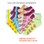 Women’s 100% Cotton Color Design Spandex Socks – Flower-Assorted Design/Colror  (10 Pairs) - Image 6