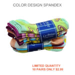 Women’s 100% Cotton Color Design Spandex Socks – Fancy-Assorted Design/Color  (10 Pairs) - Image 7