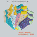 Women’s 100% Cotton Color Design Spandex Socks – Fancy-Assorted Design/Color  (10 Pairs) - Image 5