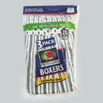 3Men's full Cut Snap Fly Boxers, Asst Stripe Design (1Dozen-12 boxer shorts) - Image 2