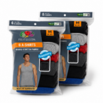 Fruit of the Loom Men’s Eversoft Cotton A-Shirts, Assorted Colors, 6-Pack × 2 – 1 Dozen (12 Pieces)