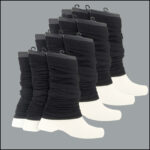 Women's Ribbed Leg Warmers Black – Classic Slouch Style (12 Pairs) - Image 4