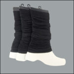 Women's Ribbed Leg Warmers Black – Classic Slouch Style (12 Pairs) - Image 2