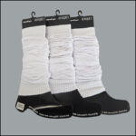 Women's Ribbed Leg Warmers White– Classic Slouch Style (12 Pairs) - Image 3