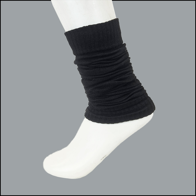 SLOUCH-BW -003 Women's Ribbed Leg Warmers Black – Classic Slouch Style (12 Pairs) - Image 1