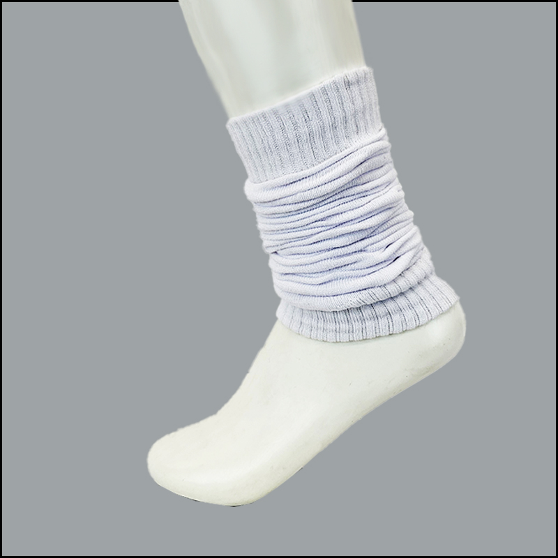 SLOUCH-BW -004 Women's Ribbed Leg Warmers White– Classic Slouch Style (12 Pairs) - Image 1