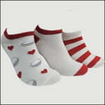 Women's Zebra Stripe Ankle Socks – Assorted Black & Red Designs(12 Pairs) - Image 8