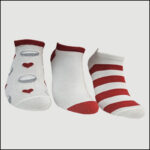 Women's Zebra Stripe Ankle Socks – Assorted Black & Red Designs(12 Pairs) - Image 7