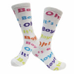 Boys "It's a Boy!" Crew Socks – Assorted Colors & Designs (12 Pairs) - Image 2