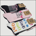 Girls "It's a Girl!" Crew Socks – Assorted Colors & Designs (12 Pairs) - Image 6
