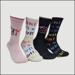 Girls "It's a Girl!" Crew Socks – Assorted Colors & Designs (12 Pairs)