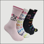 Girls "It's a Girl!" Crew Socks – Assorted Colors & Designs (12 Pairs) - Image 3