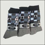Men's Stripe & Star Crew Socks – Assorted Pattern Designs (12 Pairs) - Image 3