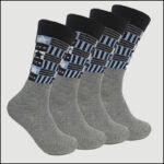 Men's Stripe & Star Crew Socks – Assorted Pattern Designs (12 Pairs)