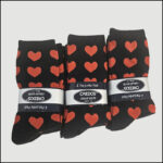 Women's Heart Pattern Crew Socks – Classic Red Heart Design (12 Pairs) - Image 4