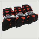 Women's Heart Pattern Crew Socks – Classic Red Heart Design (12 Pairs) - Image 3