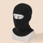 Men’s Knit One-Hole Balaclava Ski Mask – Full Face & Neck Cover , Black,