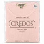 CREDOS Women's Light Pink 100% Cotton Thermal Top – Soft Waffle Knit Long Sleeve Shirt (1 Piece)