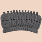 Men’s Grey 3-Hole Knit Balaclava Ski Mask – Full Face & Neck Cover - Image 2