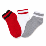 Children’s Double Stripe Ankle Socks – 3 Assorted Colors – 1 Dozen (12 Pairs) - Image 2
