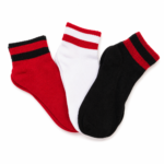 Children’s Double Stripe Ankle Socks – 3 Assorted Colors – 1 Dozen (12 Pairs) - Image 3