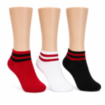 Children’s Double Stripe Ankle Socks – 3 Assorted Colors – 1 Dozen (12 Pairs) - Image 4